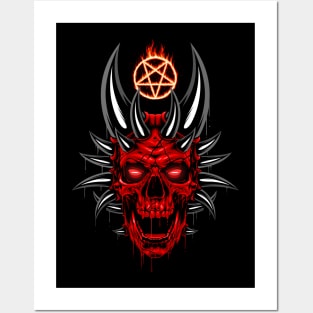 Satanic horns Posters and Art